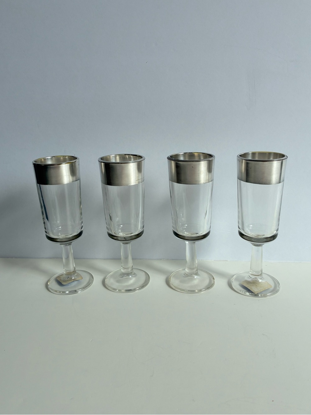 Vintage Grace China Mexico Sterling Silver Cordial Liqueur Shot Glass Set 4 MCM